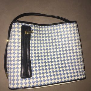 NWOT samoe woven vegan leather bag adjust straps